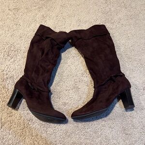 Faux suede Brown Knee-High Women's Boots